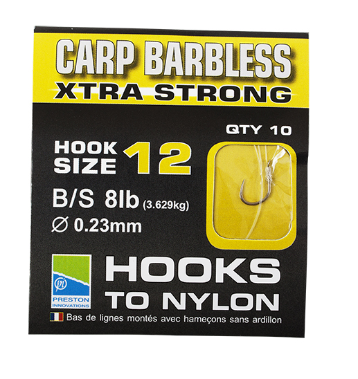 preston BARBLESS CARP XTRA-STRONG-HOOKS-TO-NYLON PHNCXS12.jpg